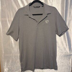Travis Mathew Polo Shirt Mens Large Grey Short Sleeve Golf Casual Performance